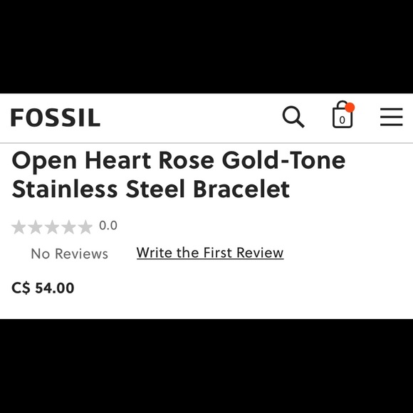 NWT Rose Gold Heart Fossil Bracelet - Picture 2 of 5